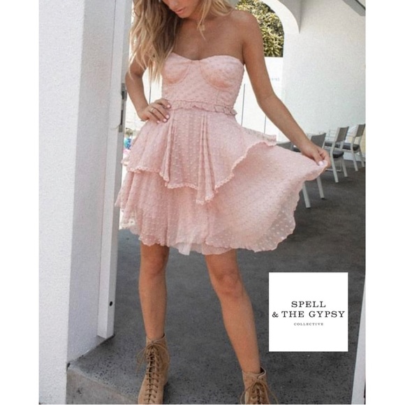 NWT Spell Mira Bustier RaRa Dress Rose - Picture 5 of 16